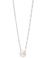 Cultured Freshwater Pearl (8mm) Solitaire 18" Pendant Necklace in 14k Gold-Plated Sterling Silver