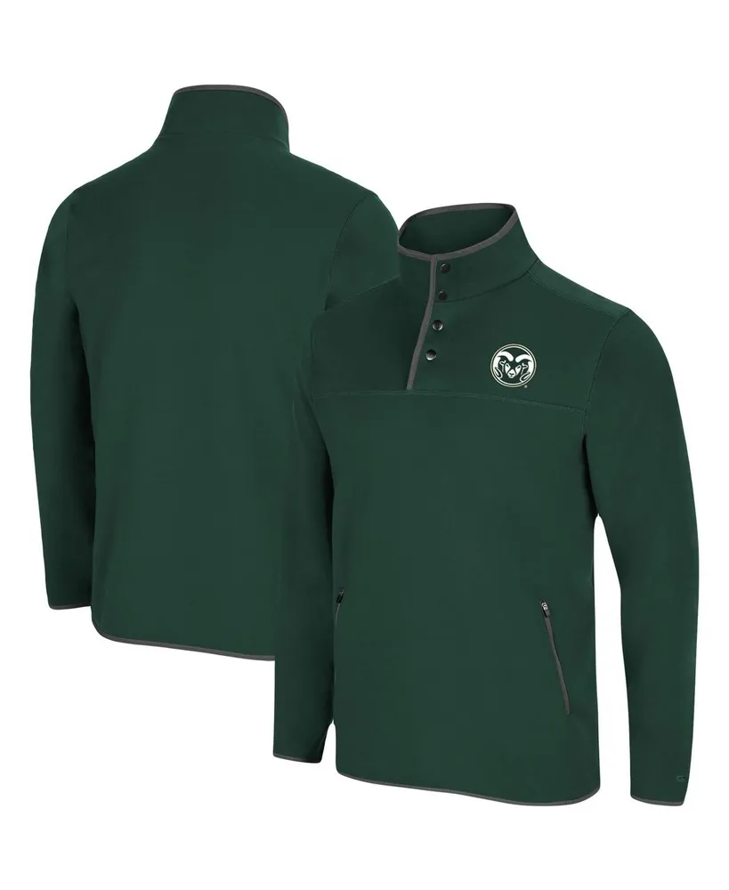 Men's Colosseum Green Colorado State Rams Rebound Snap Pullover Jacket