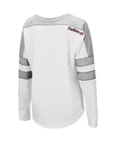 Women's Colosseum White Mississippi State Bulldogs Trey Dolman Long Sleeve T-shirt