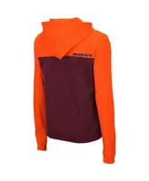 Women's Colosseum Orange, Maroon Virginia Tech Hokies Aidan Half-Zip Hoodie