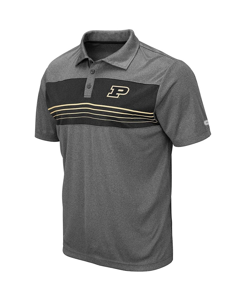 Men's Colosseum Heathered Charcoal Purdue Boilermakers Smithers Polo Shirt