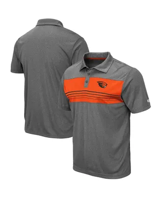 Men's Colosseum Heathered Charcoal Oregon State Beavers Smithers Polo Shirt