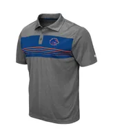 Men's Colosseum Heathered Charcoal Boise State Broncos Smithers Polo Shirt