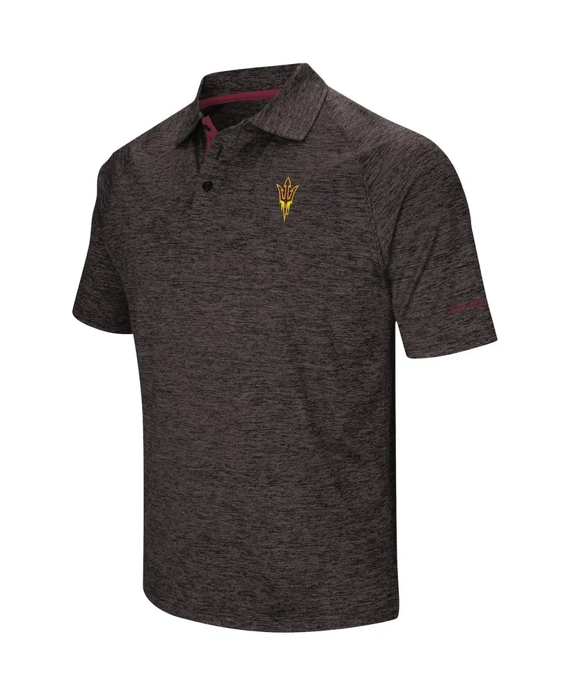 Men's Colosseum Black Arizona State Sun Devils Down Swing Polo Shirt