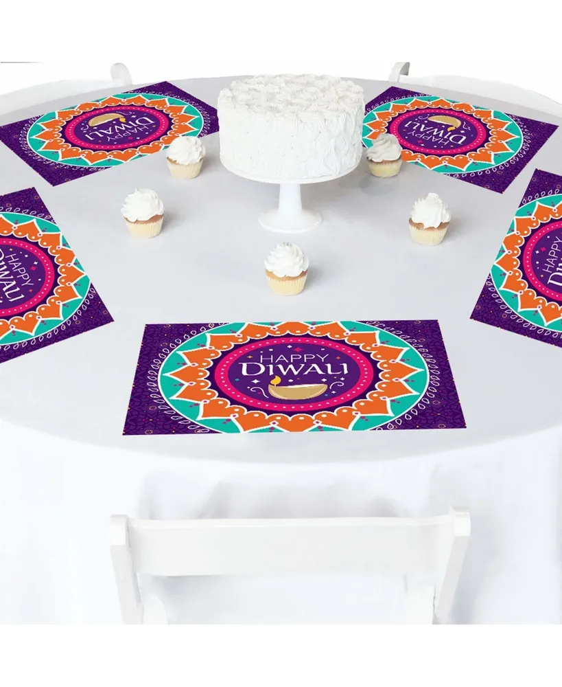 Happy Diwali - Party Table Decorations Festival of Lights Party Placemats 16 Ct