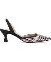 Journee Collection Women's Nellia Slingback Kitten Heel Pumps