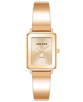 Anne Klein Women's -Tone Solid Bangle Watch, 22X27mm