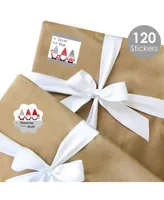 Christmas Gnomes - Holiday Party Gift Tag Labels - To and From 120 Stickers