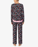 Ellen Tracy Women's Long Sleeve Crew Neck Pajamas Set