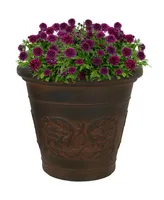 Sunnydaze Decor 16 in Arabella Polyresin Planter with Uv-Resistance - Rust