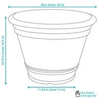 Sunnydaze Decor 20 in Franklin Unbreakable Polyresin Planter - Sable