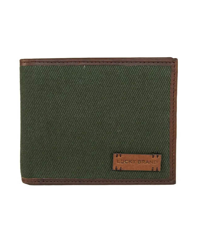 Lucky Brand Men's Flag Embossed Leather Bifold Wallet