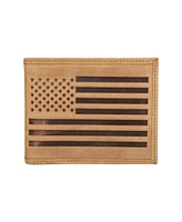 Lucky Brand Men's Flag Embossed Leather Bifold Wallet