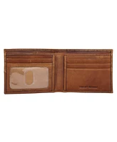 Lucky Brand Men's Plaid Embossed Leather Bifold Wallet