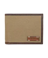 Lucky Brand Men's Canvas with Leather Trim Bifold Wallet