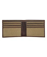 Lucky Brand Men's Canvas with Leather Trim Bifold Wallet