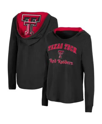 Women's Colosseum Black Texas Tech Red Raiders Catalina Hoodie Long Sleeve T-Shirt