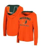 Women's Colosseum Orange Miami Hurricanes Catalina Hoodie Long Sleeve T-Shirt