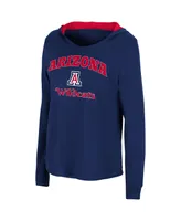 Women's Colosseum Navy Arizona Wildcats Catalina Hoodie Long Sleeve T-Shirt