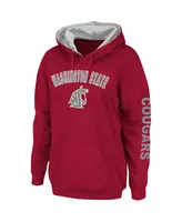 Women's Colosseum Crimson Washington State Cougars Loud and Proud Pullover Hoodie