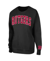 Women's Colosseum Black Rutgers Scarlet Knights Campanile Pullover Sweatshirt