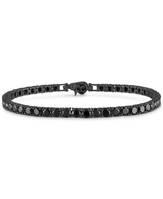 Esquire Men's Jewelry White Cubic Zirconia Tennis Bracelet Sterling Silver (Also Black Zirconia), Created for Macy's