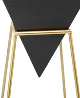 Rosemary Lane Wood Inverted Geometric Accent Table with Metal Frame, 15" x 15" x 24"