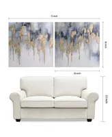 Empire Art Direct Golden Lighting 1, 2 Textured Metallic Hand Painted Wall Art, Set of 2, 36" x 72"