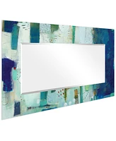 Empire Art Direct 'Crore I' Rectangular On Free Floating Printed Tempered Art Glass Beveled Mirror, 72" x 36"