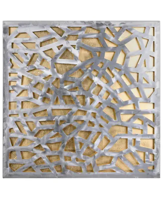 Empire Art Direct Enigma Polished Steel Leaf 3D Abstract Metal Wall Art, 32" x 32" - Gold-Tone, Silver