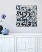 Empire Art Direct 'Cobalt Tile Ii' Fine Giclee Printed Directly On Hand Finished Ash Wood Wall Art, 24" x 24"