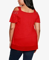 Belldini Plus Cold-Shoulder Top