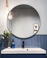 Empire Art Direct Ultra Brushed Stainless Steel Round Wall Mirror, 30" x 30"