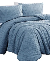 Southshore Fine Linens Chevron Clipped 3-Pc. Jacquard Comforter Set, Twin