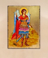 Designocracy Icon Saint Michael The Archangel Wall Art on Wood 8"