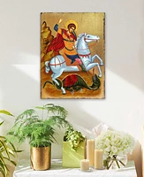 Designocracy Icon Saint George Wall Art on Wood 16"