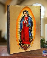 Designocracy Icon Lady of Guadalupe Wall Art on Wood 16"