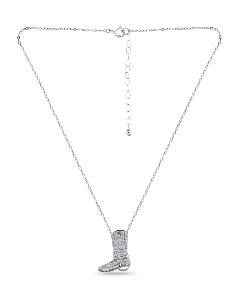 Giani Bernini Cubic Zirconia Pave Cowboy Boot Necklace in Sterling Silver