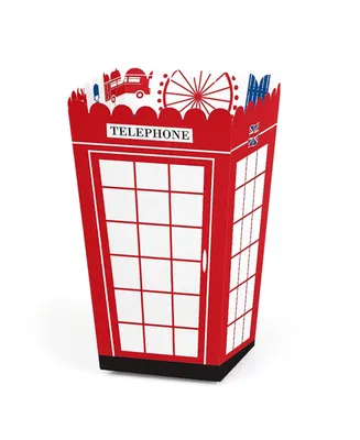 Cheerio, London - British Uk Party Favor Popcorn Treat Boxes - Set of 12