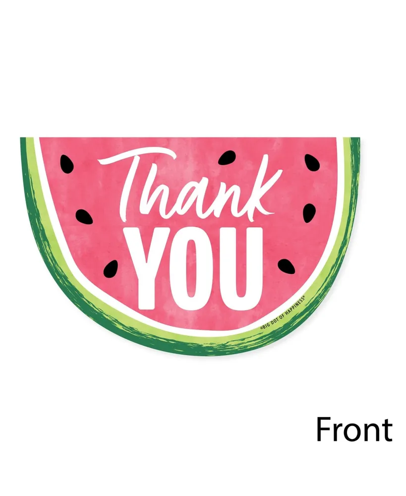 Sweet Watermelon - Fruit Party Shaped Thank You Cards with Envelopes - 12 Ct
