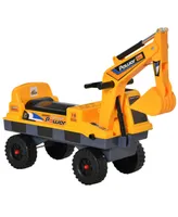 Aosom Kids Ride on Tractor with Storage, Excavator Scooter Gift for Kids