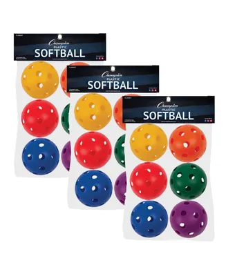 Champion Sports Plastic Softballs, Set of 18