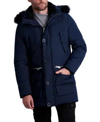 Karl Lagerfeld Paris Men's Parka with Sherpa Lined Hood Jacket