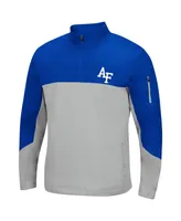 Men's Colosseum Royal, Gray Air Force Falcons Triple Dog Dare Quarter-Zip Jacket