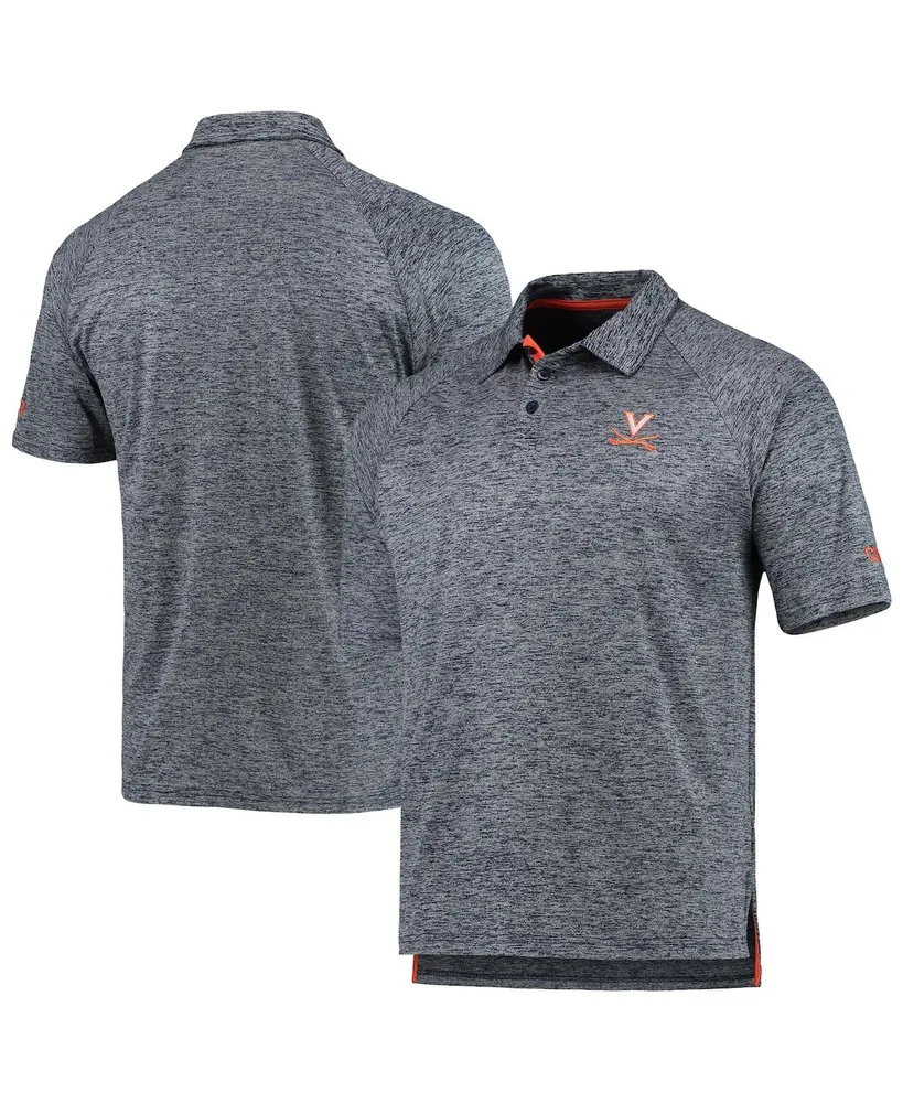 Men's Colosseum Heathered Navy Virginia Cavaliers Down Swing Raglan Team Polo Shirt