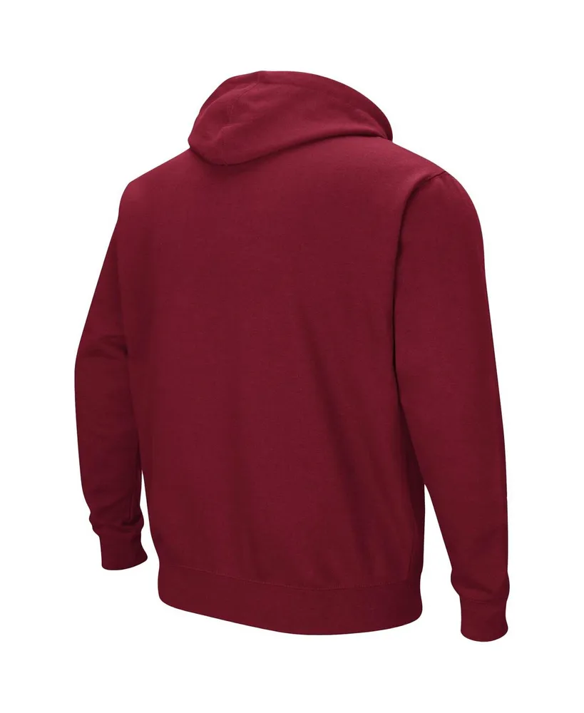 Men's Colosseum Maroon UMass Minutemen Arch and Logo Pullover Hoodie