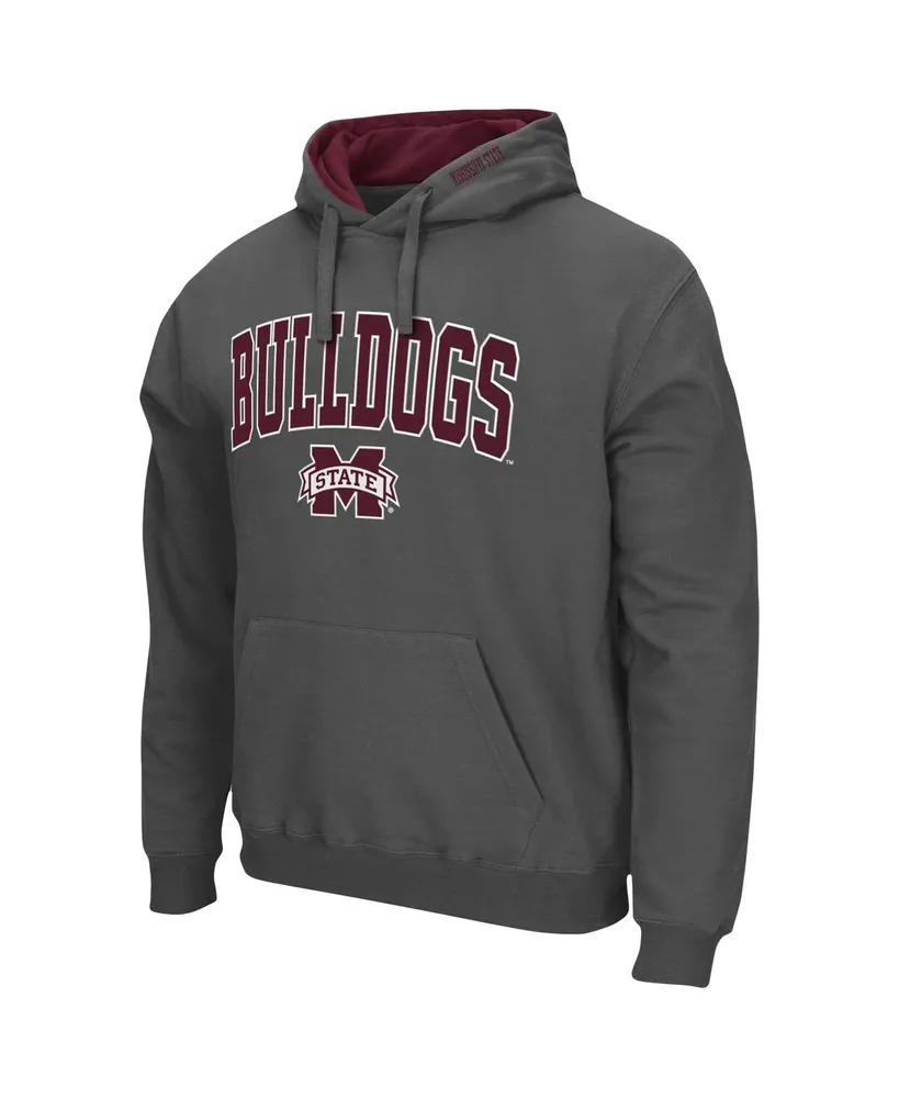 Men's Colosseum Charcoal Mississippi State Bulldogs Arch & Logo 3.0 Pullover Hoodie