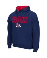 Men's Colosseum Navy Fresno State Bulldogs Arch and Logo Pullover Hoodie