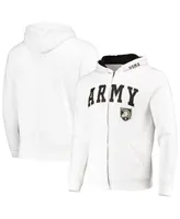 Men's Colosseum White Army Black Knights Arch and Logo 3.0 Full-Zip Hoodie