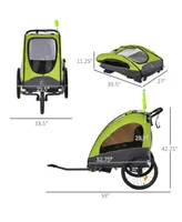 Aosom Child Bike Trailer 3 In1 Foldable Jogger 2-Seat Baby Stroller